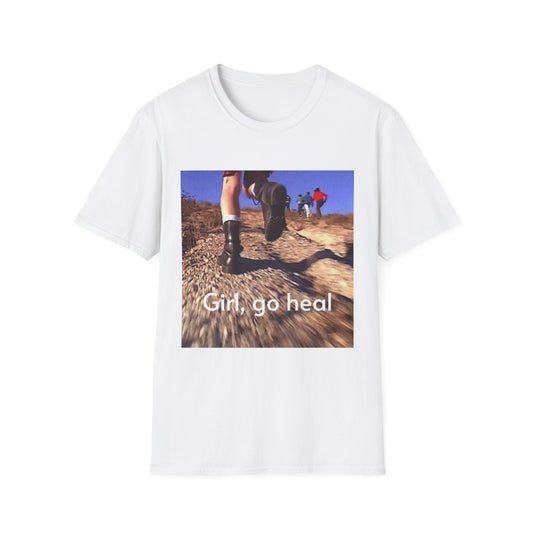 Girl, Go Heal Vintage Graphic Tee – Soft Unisex Statement T-Shirt
